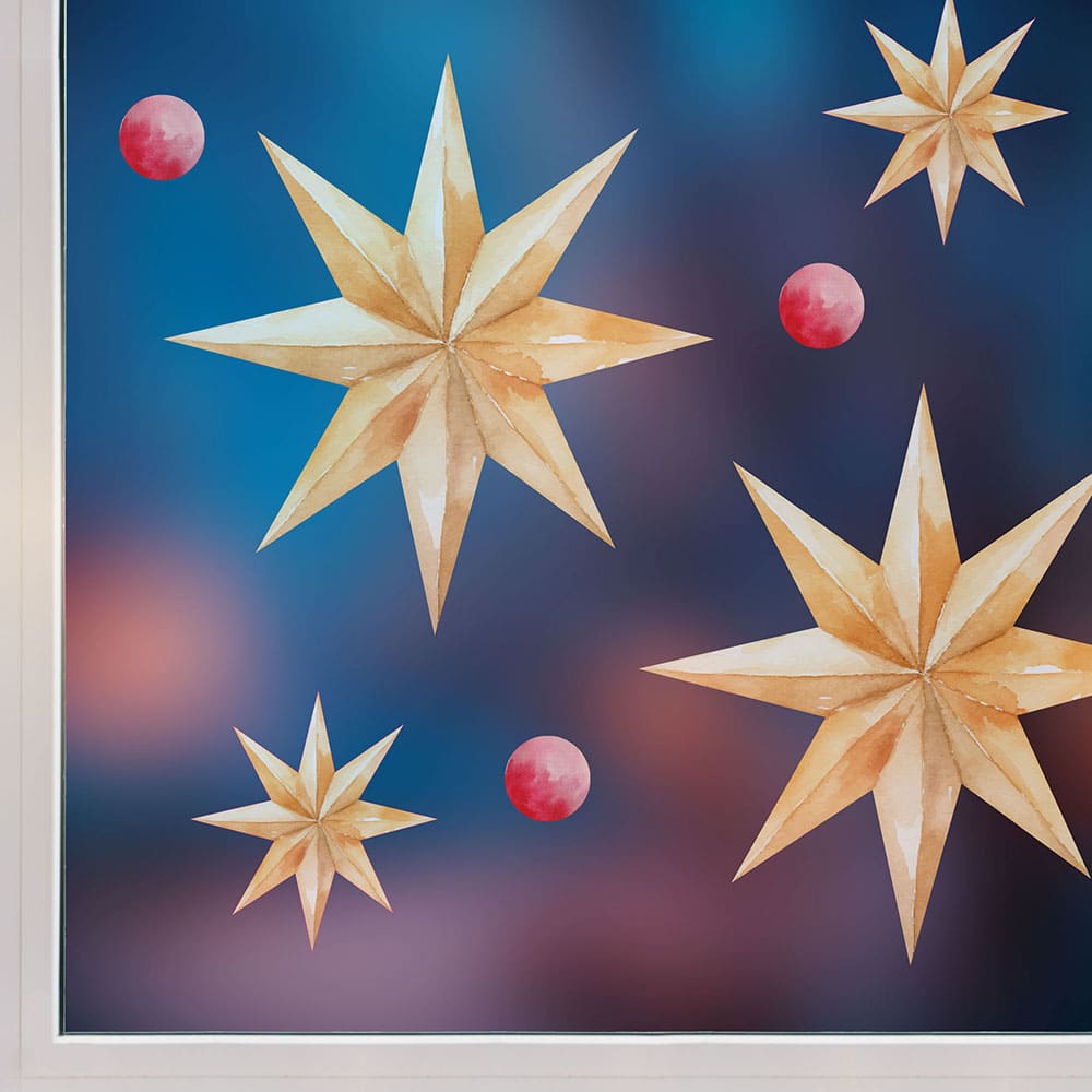 Weihnachtsmotiv Fenster Klebebild Weihnachtsstern – Klebewurm