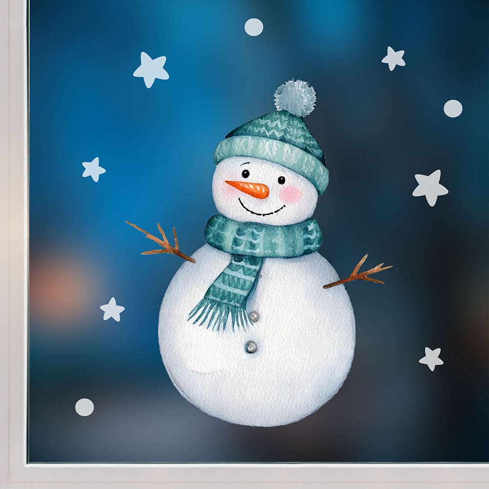 Fensterbild Schneemann