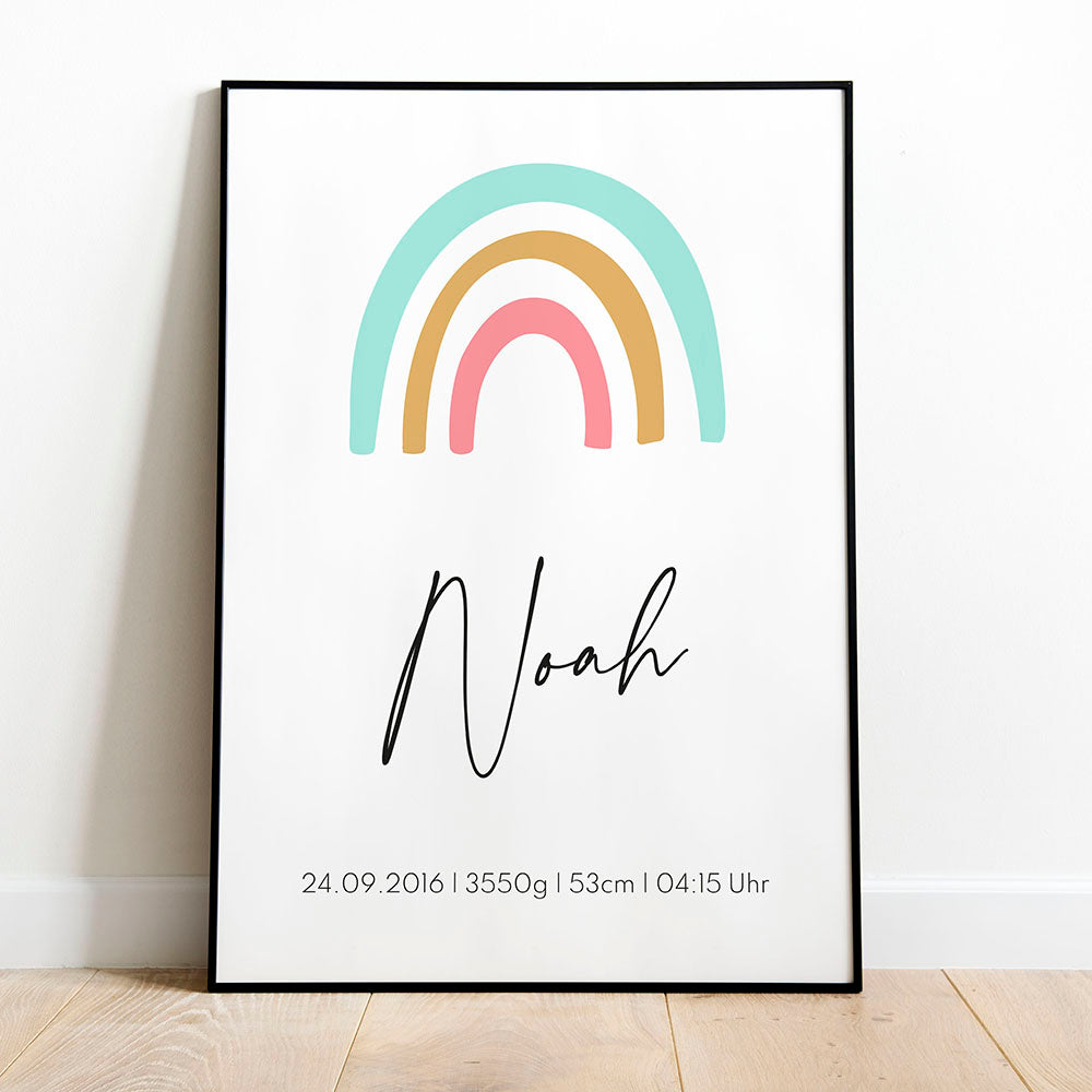 Plakat Regenbogen mit Namen