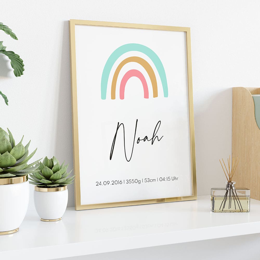 Plakat Regenbogen mit Namen