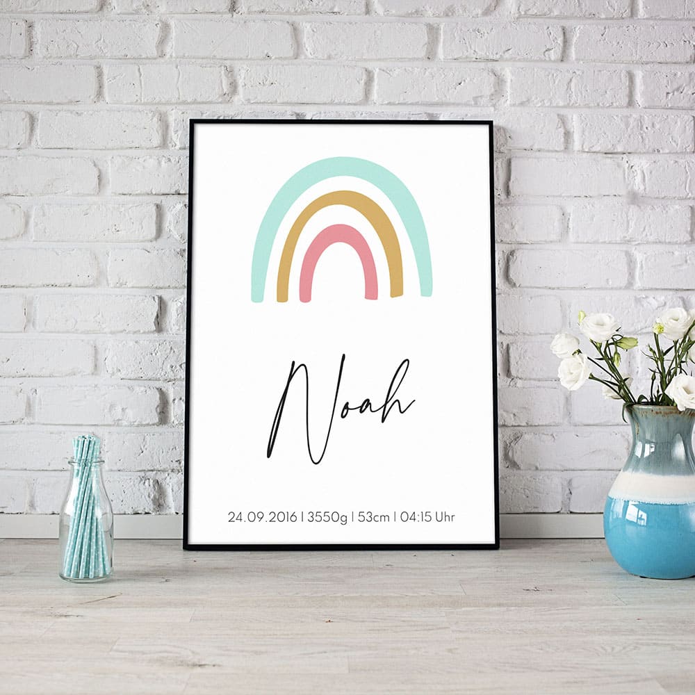 Plakat Regenbogen mit Namen