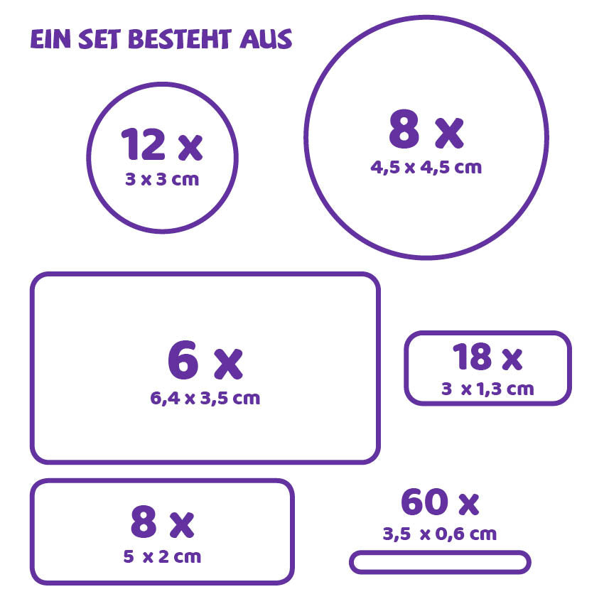 Aufkleberset Wolke und Herzchen XL