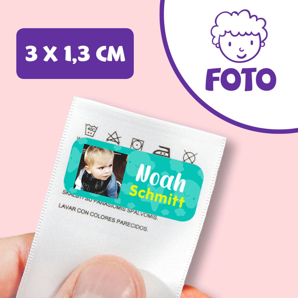 Textiletiketten Kinder mit Foto