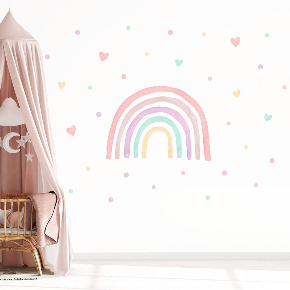 Wandtattoo Regenbogen Pastell