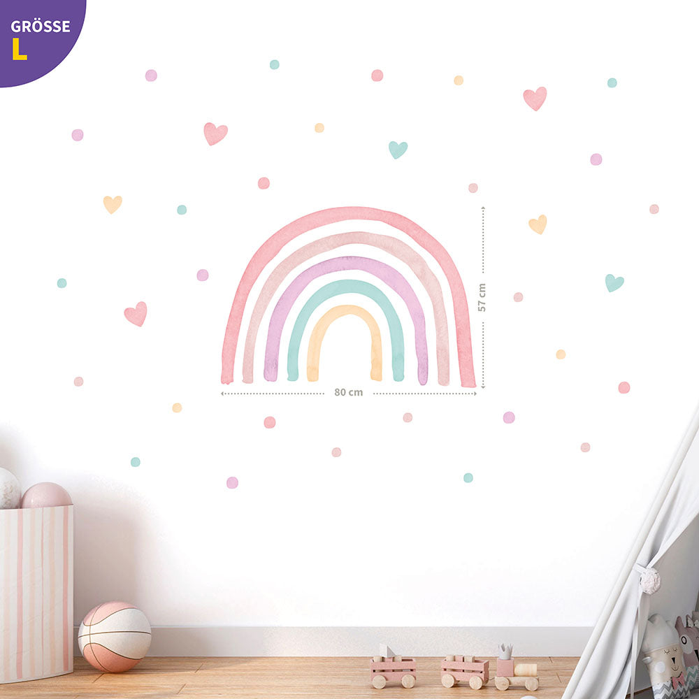 Regenbogen Pastell Wandtattoo #89