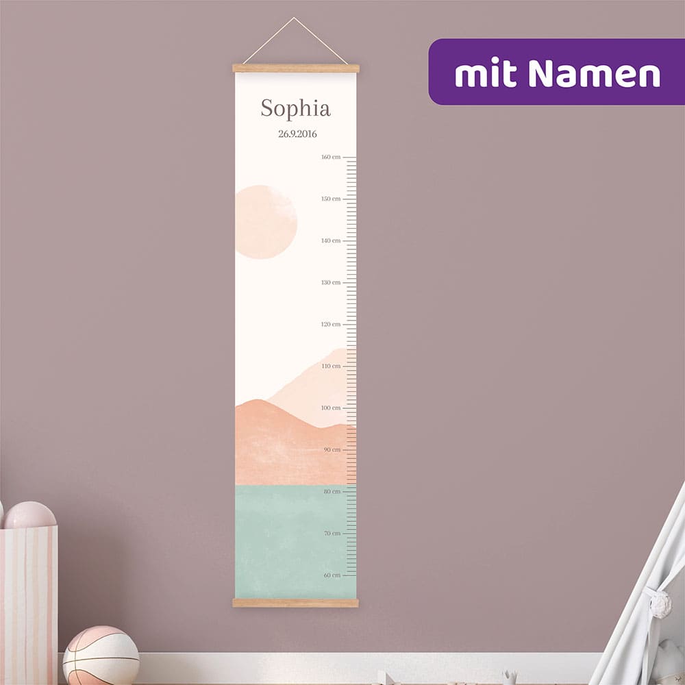 personalisierte Messlatten mit Namen