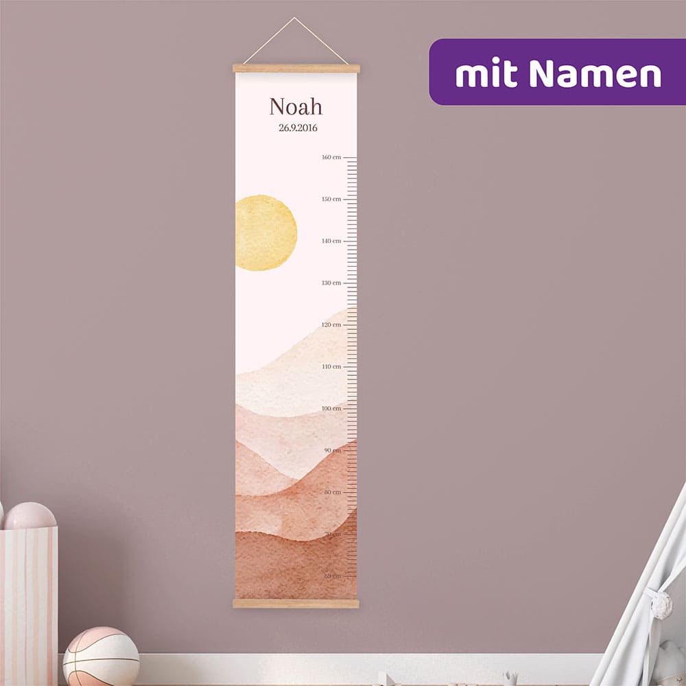 personalisierte Messlatten mit Namen