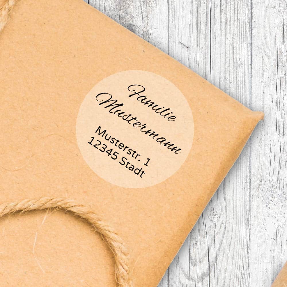 Adressaufkleber rund transparent