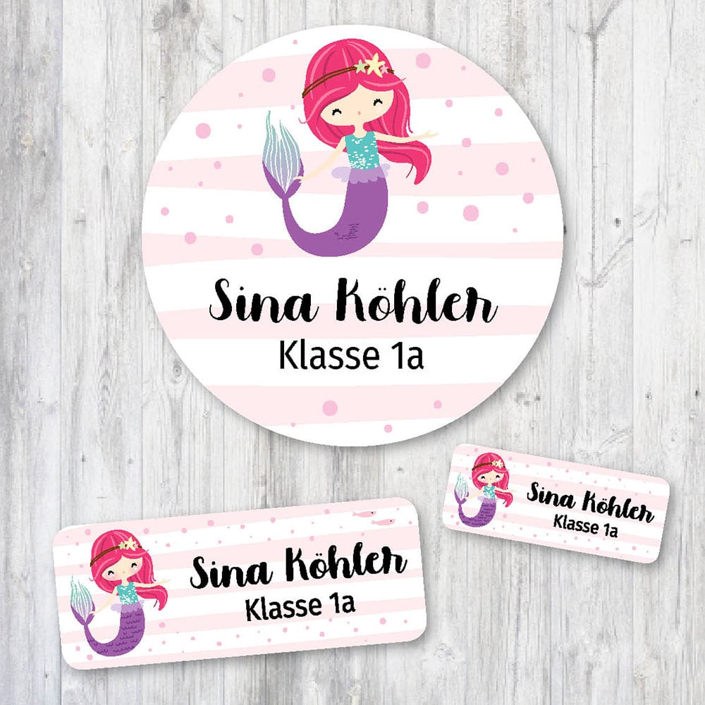 Aufkleberset Meerjungfrau