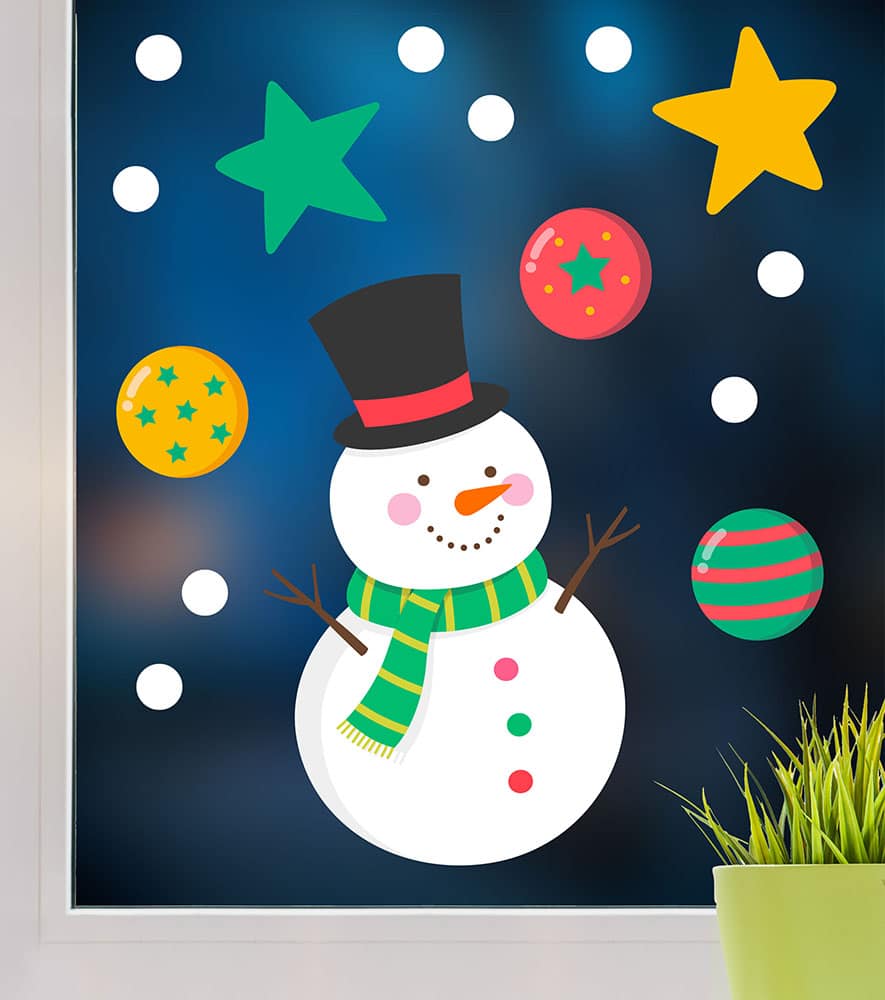 Fensterbild Schneemann II