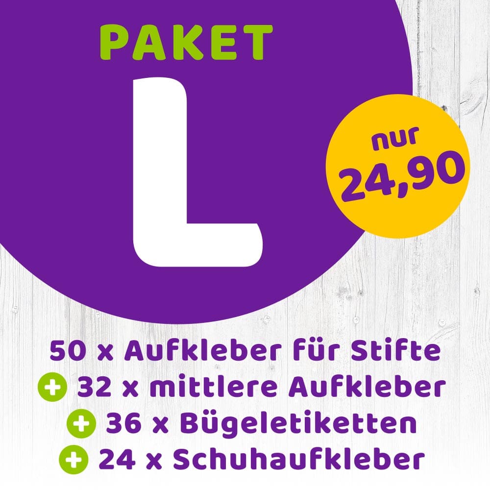 Schulpaket L 142 Namensaufkleber im Set