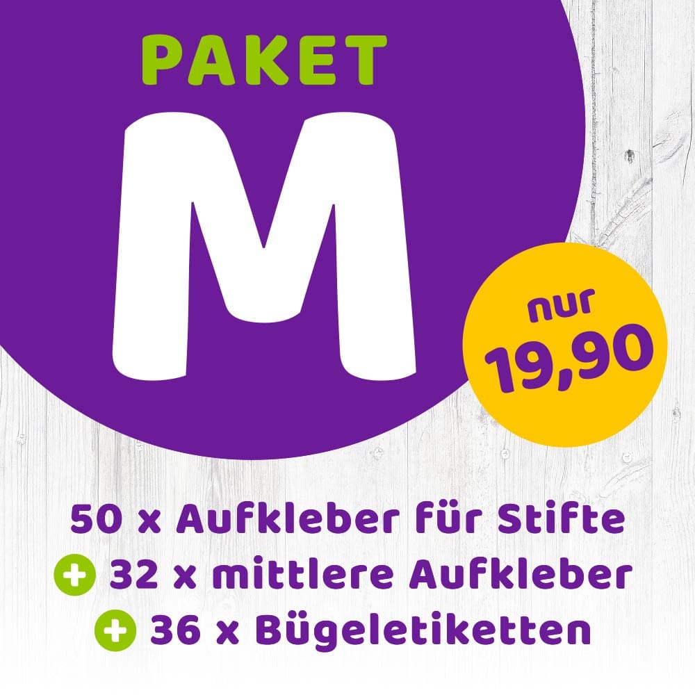 Schulpaket M 118 Namensaufkleber im Set