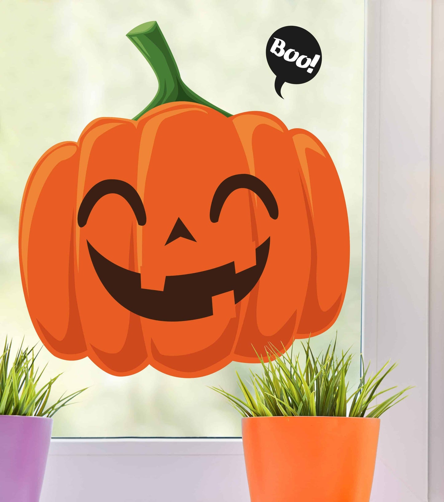 Kürbis Fensterbild - Halloween