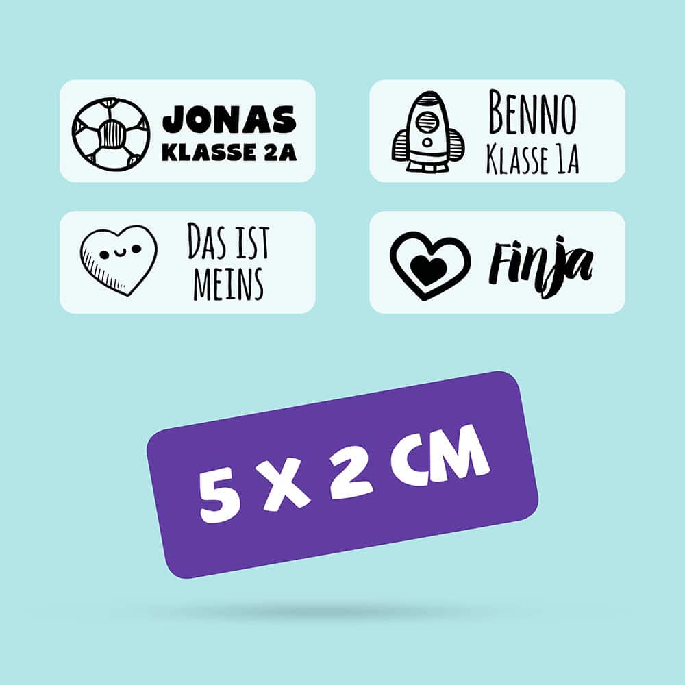 Namensaufkleber transparent