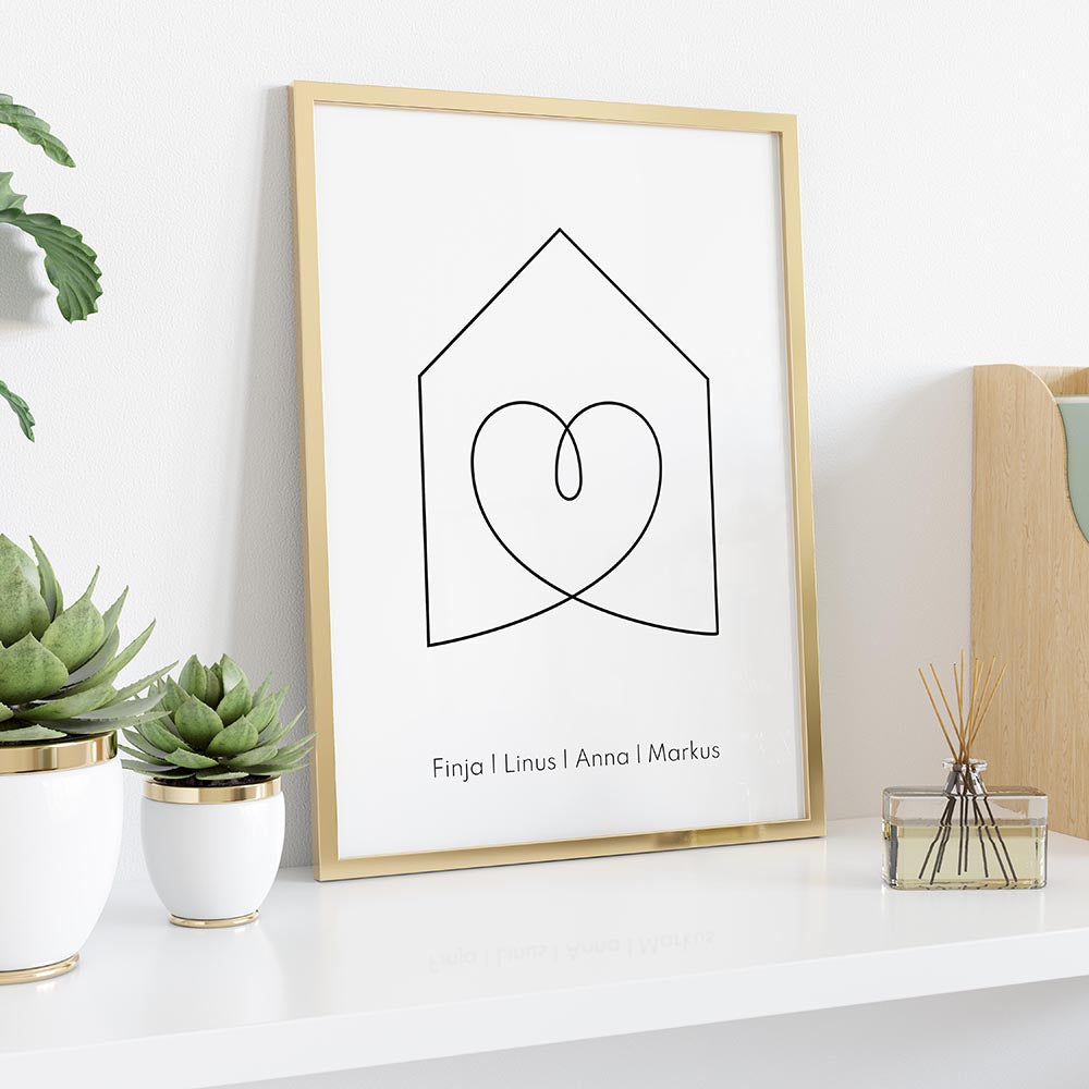 Plakat Haus mit Namen