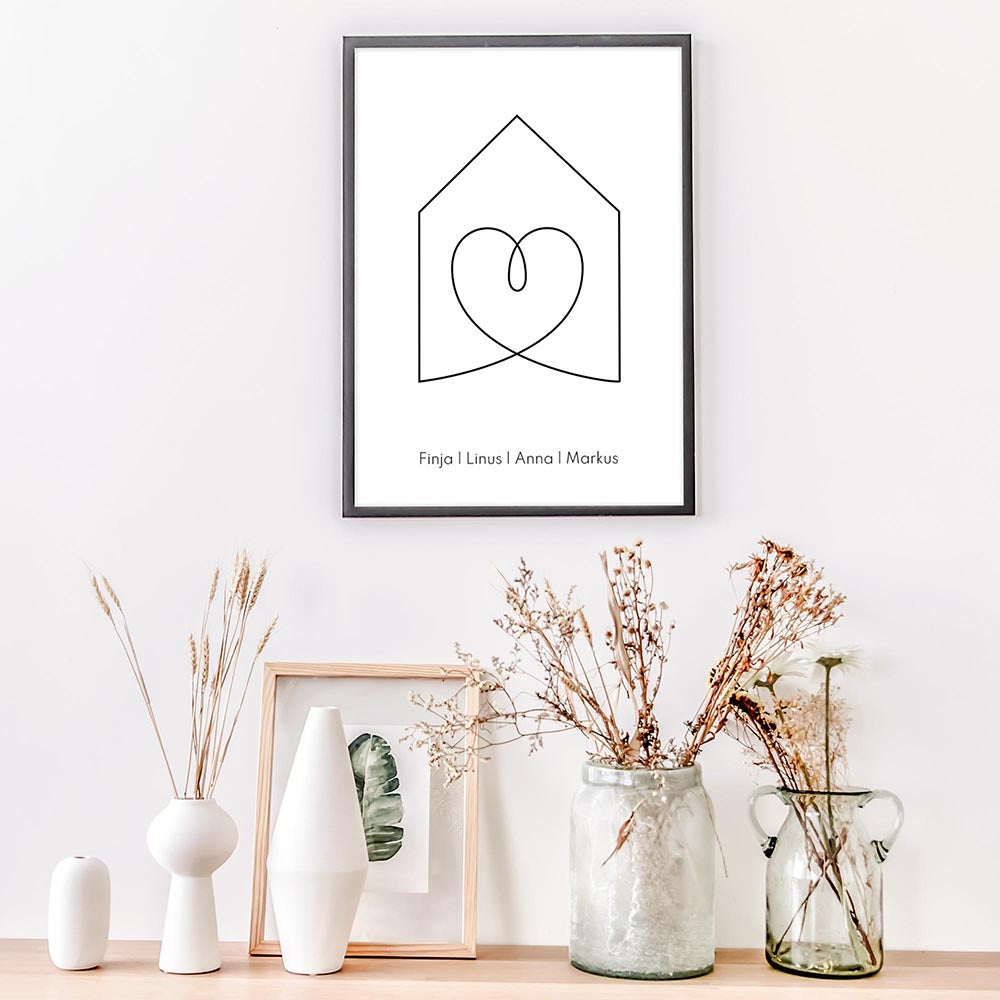 Plakat Haus mit Namen