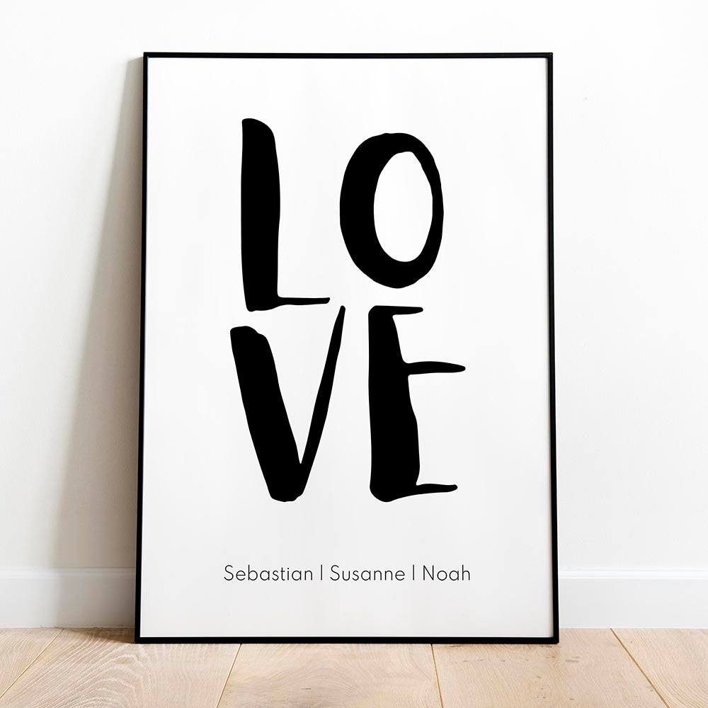 Familienposter Love mit Namen