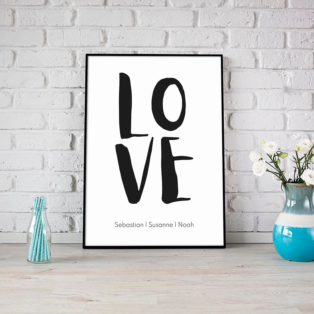 Plakat Love mit Namen