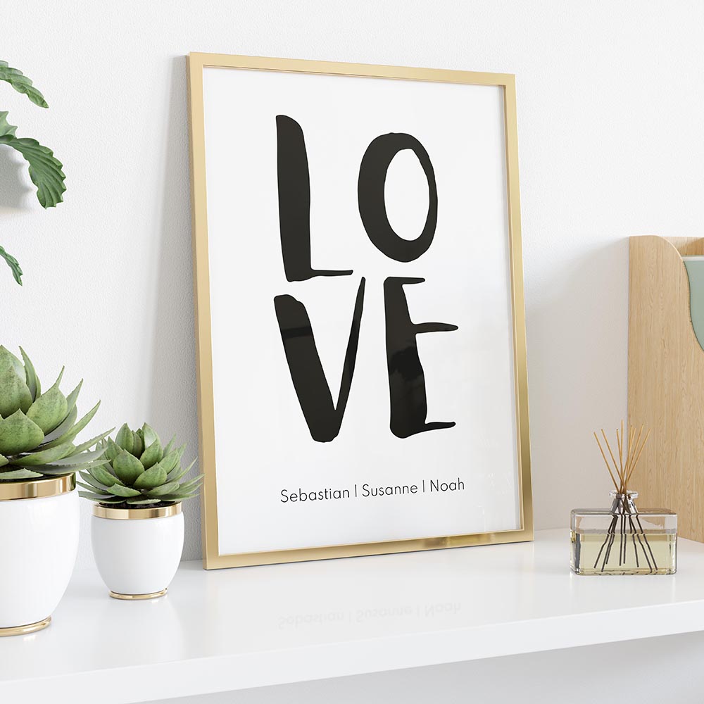 Plakat Love mit Namen