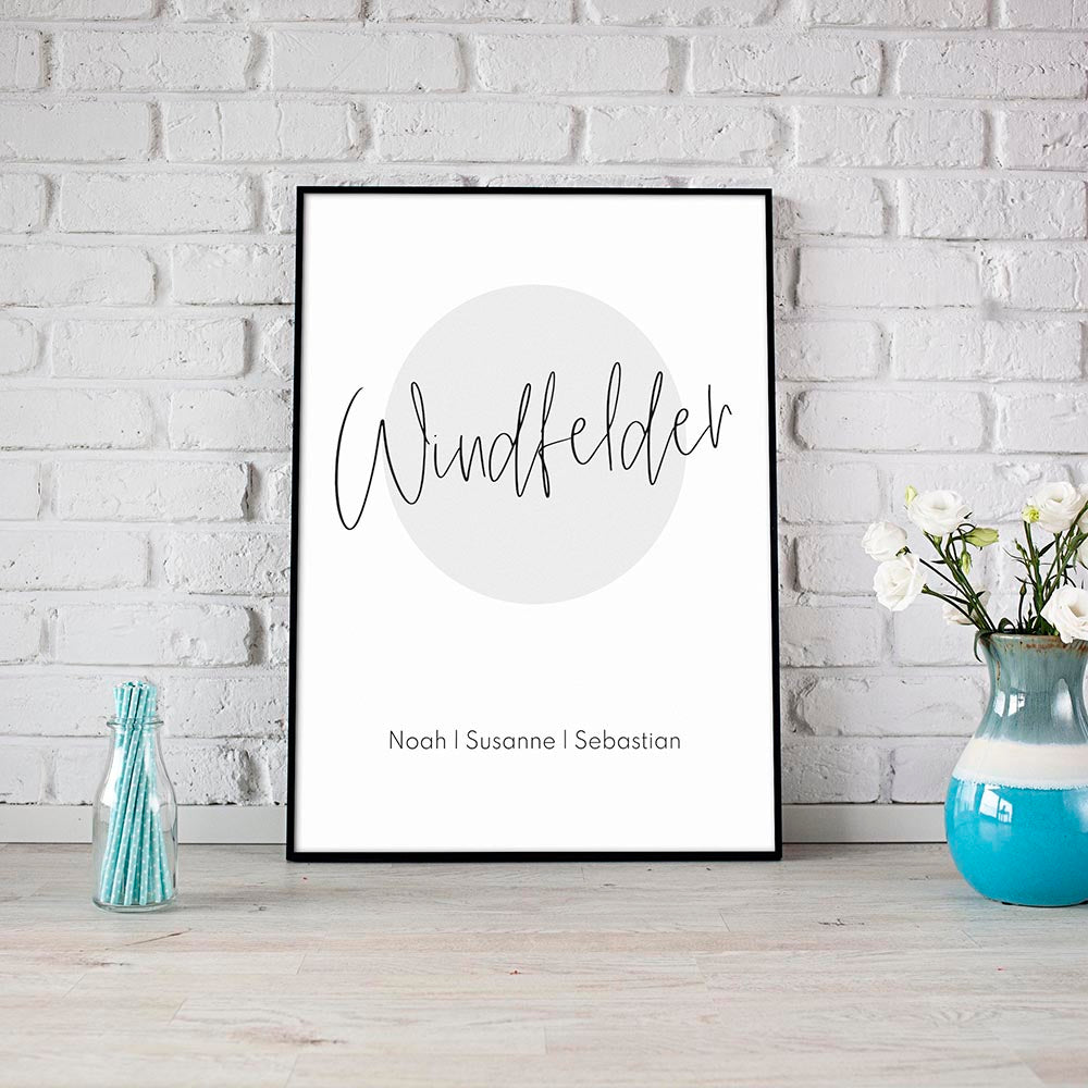 Plakat Name Familie