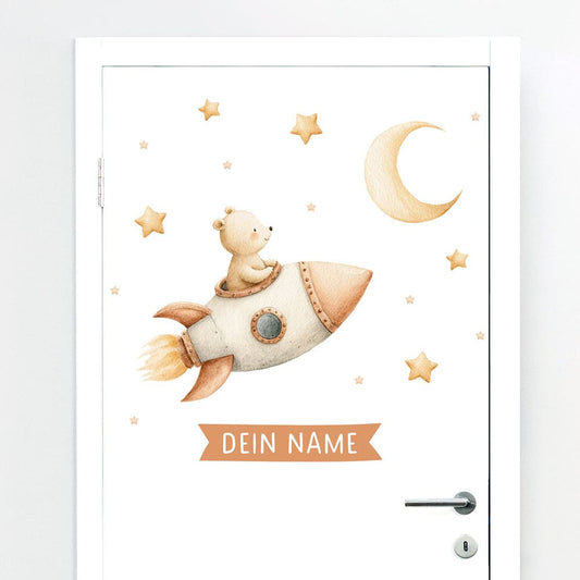 Türaufkleber Bär mit Rakete #92 Bild