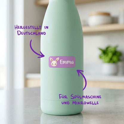 Kleine Namensaufkleber
