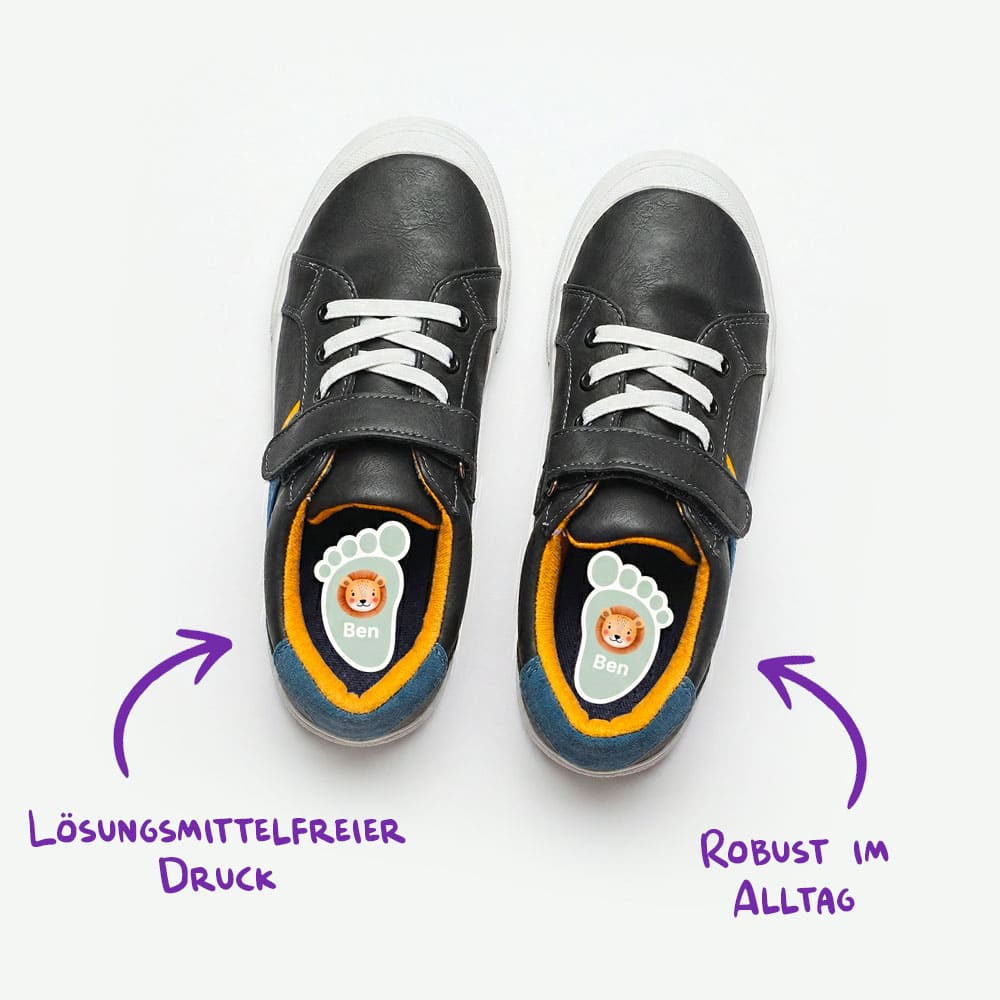 Textiletiketten für Schuhe