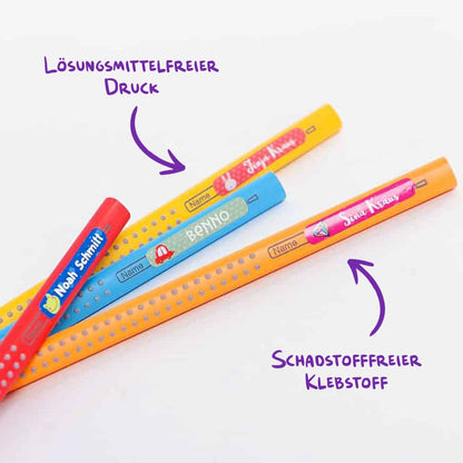 Namensaufkleber für Stifte