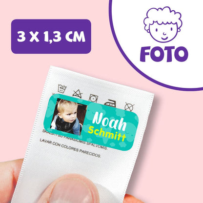 Textiletiketten Kinder mit Foto