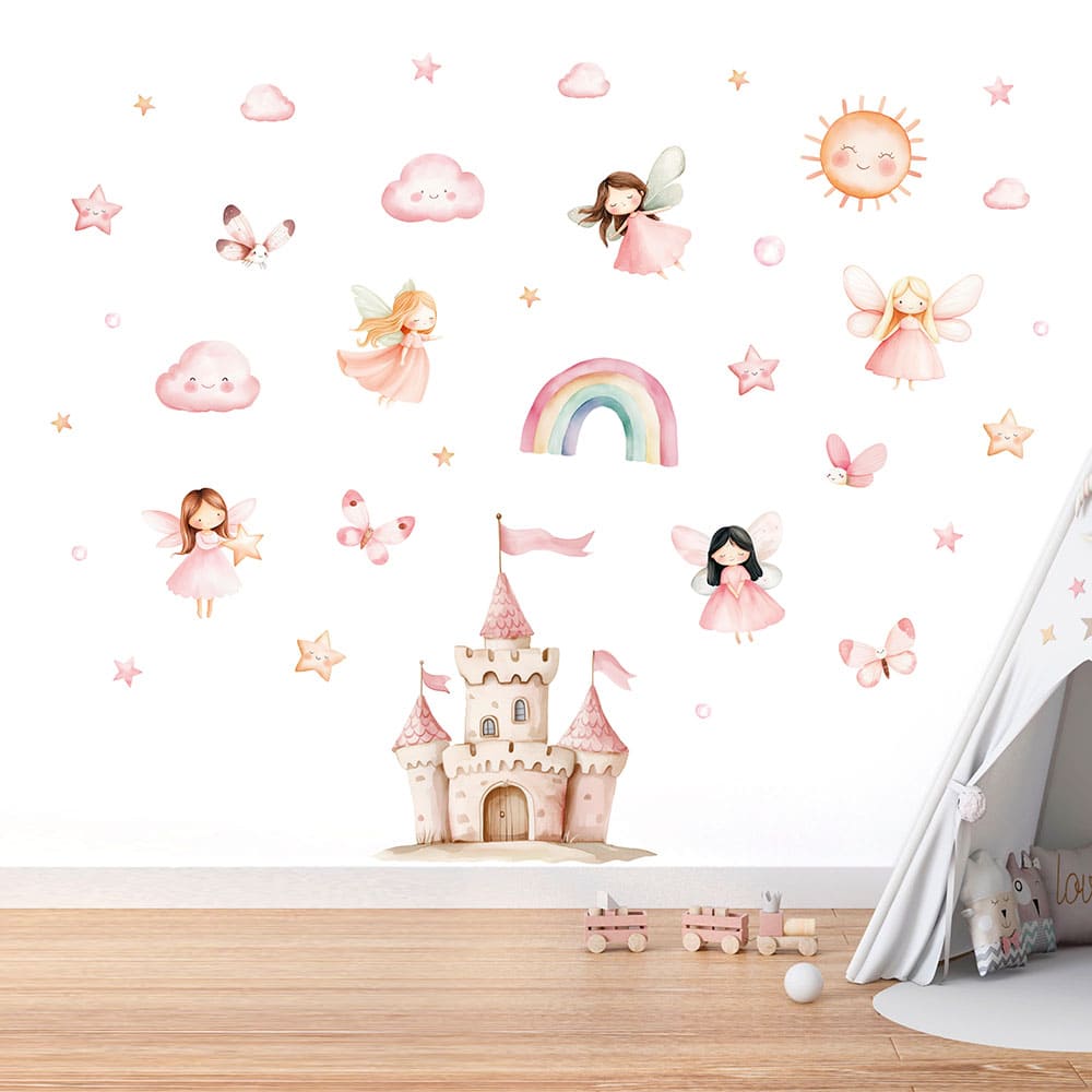 Schloß und Feen Wandtattoo #148