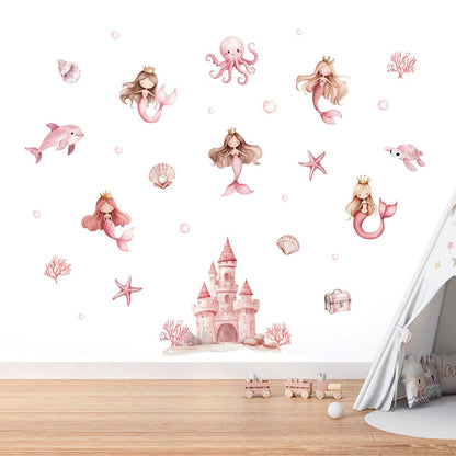Schloß und Meerjungfrauen Wandtattoo #149