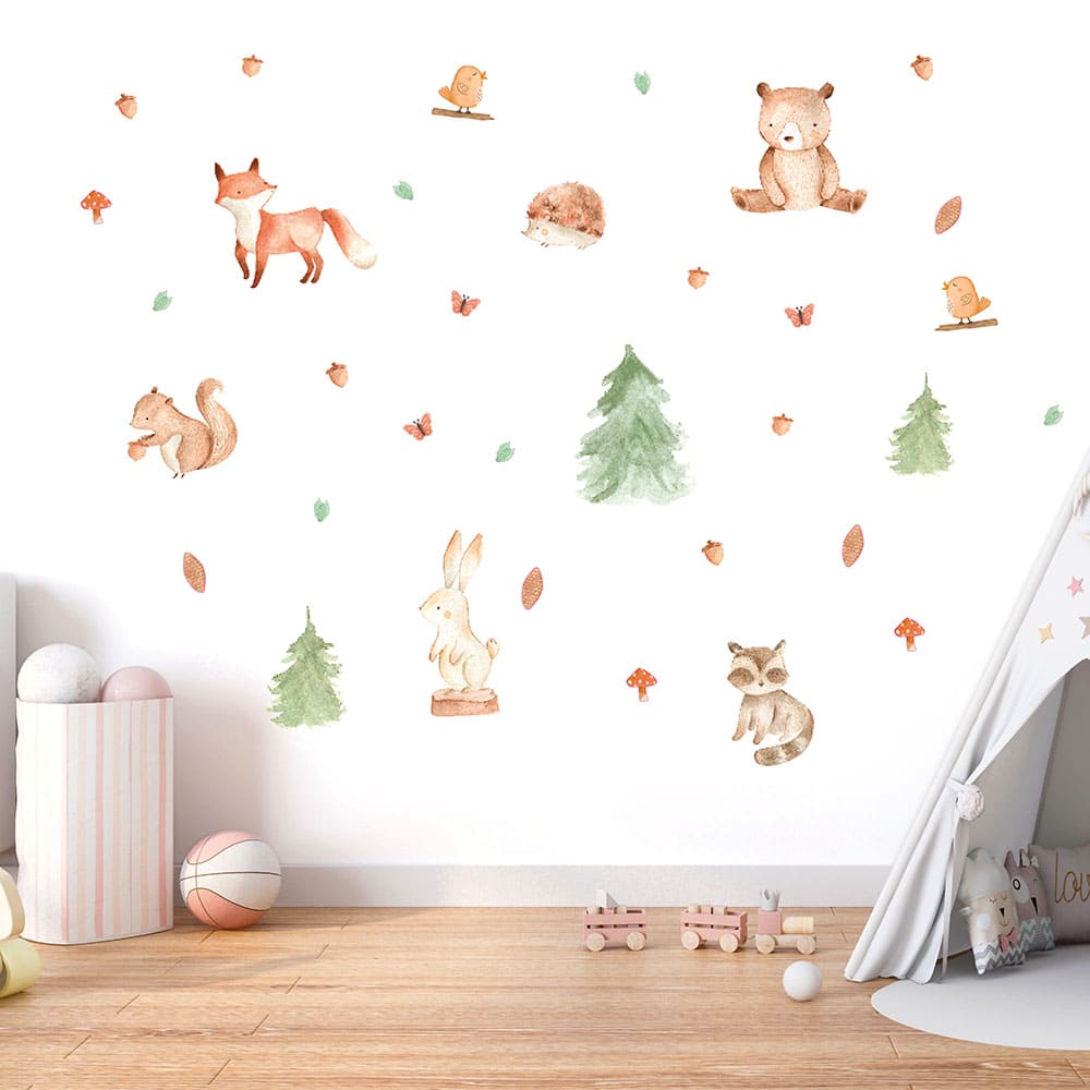 Waldtiere Aquarell Wandtattoo #27