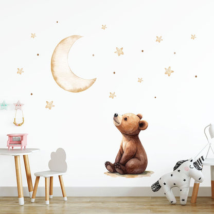Kleiner Bär und Mond Wandtattoo #35