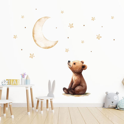 Kleiner Bär und Mond Wandtattoo #35