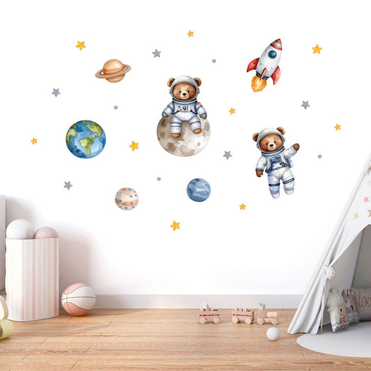 Astronaut Bär und Mond Wandtattoo #84 Bild