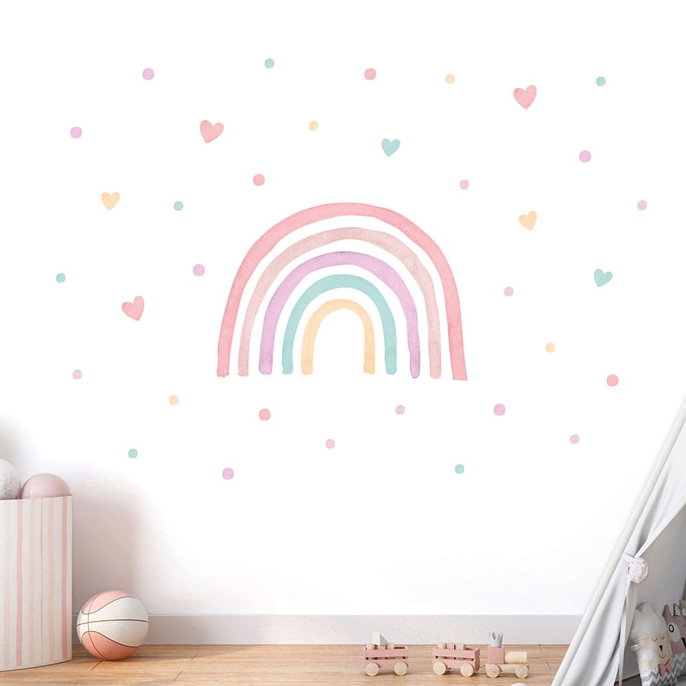 Regenbogen Pastell Wandtattoo #89