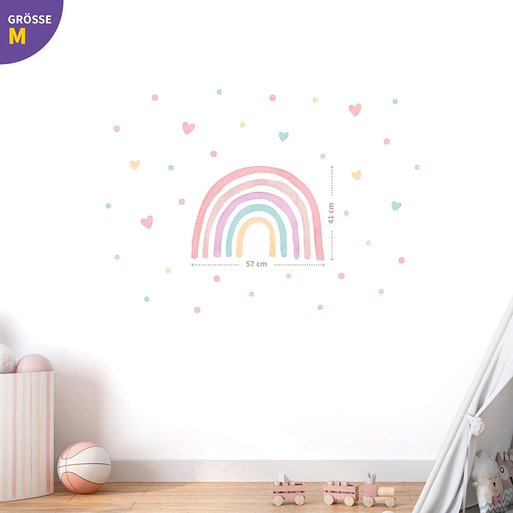 Regenbogen Pastell Wandtattoo #89
