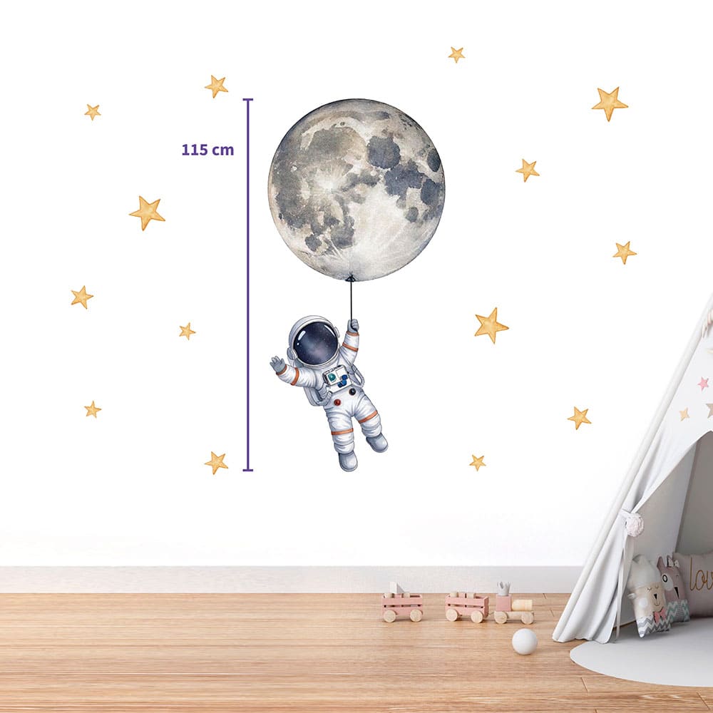 Astronaut mit Mond Wandtattoo #57