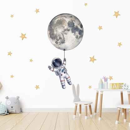 Astronaut mit Mond Wandtattoo #57
