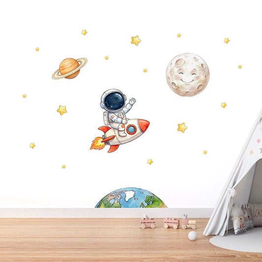 Astronaut auf Rakete Wandtattoo #154 Bild