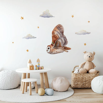 Eule und Maus Wandtattoo #3