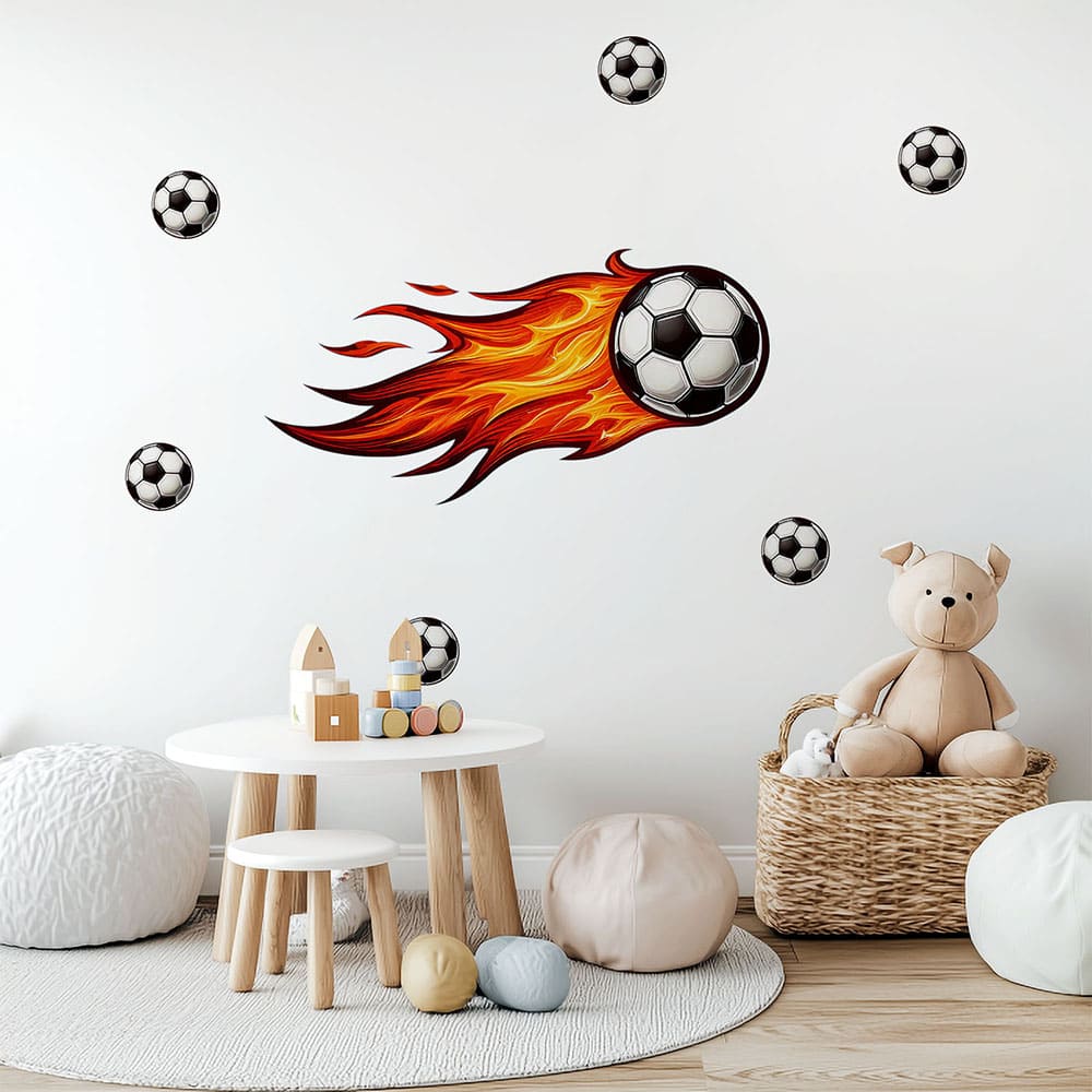 Fußball Flame Wandtattoo #81