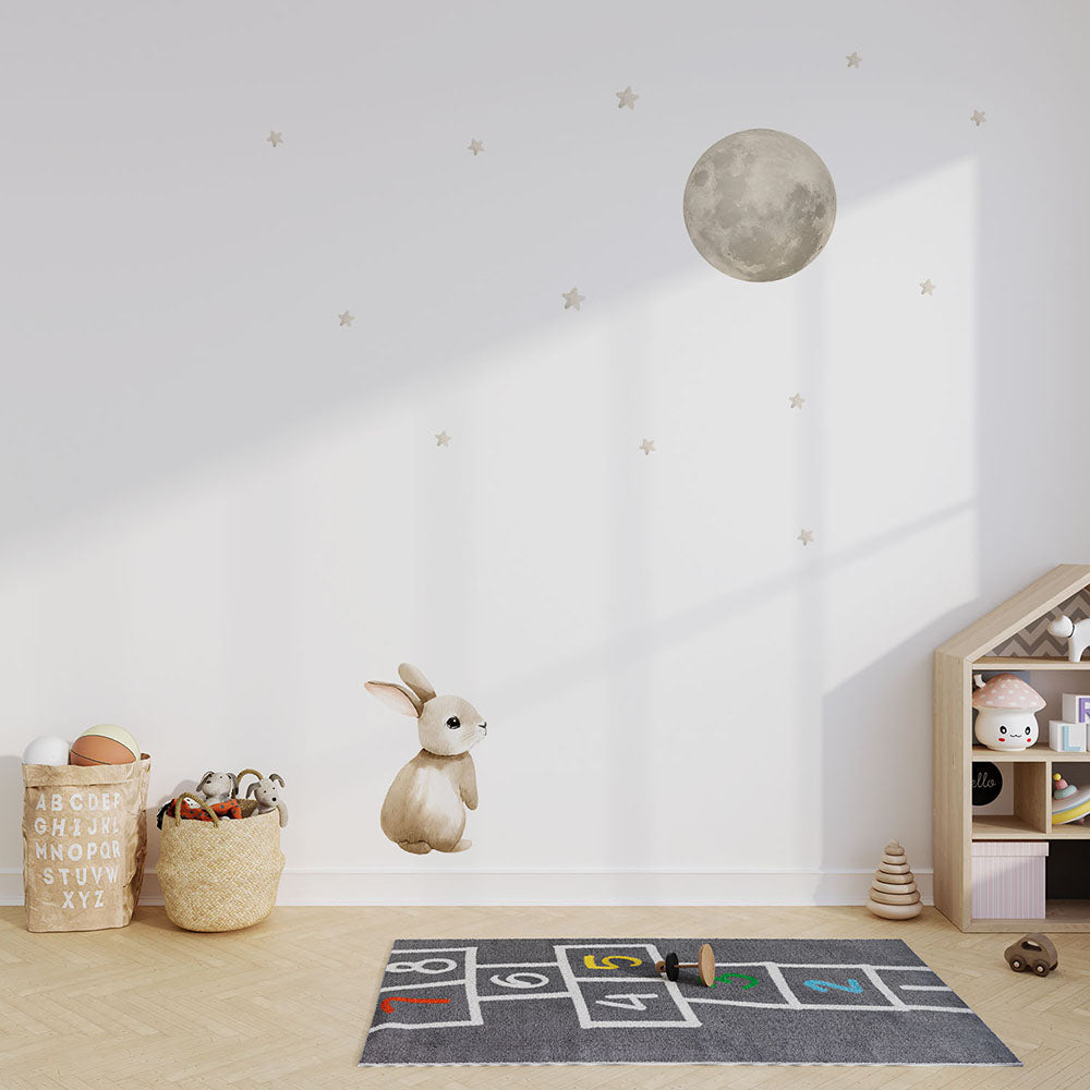 Hase und Mond Wandtattoo #75