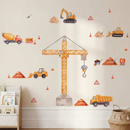 Baustelle Aquarell Wandtattoo #1
