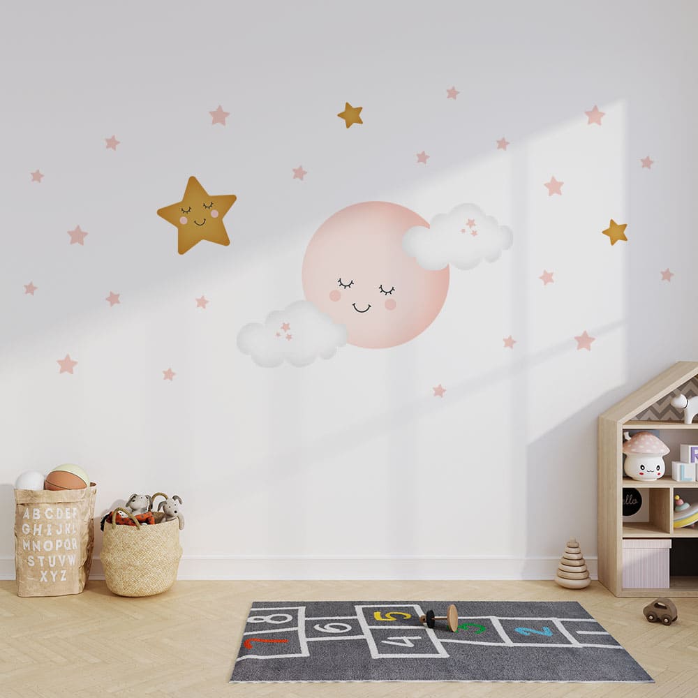 Mond & Wolken Wandtattoo #65