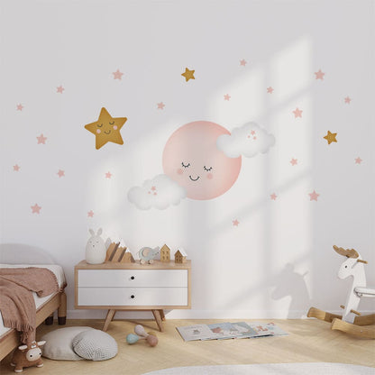 Mond & Wolken Wandtattoo #65