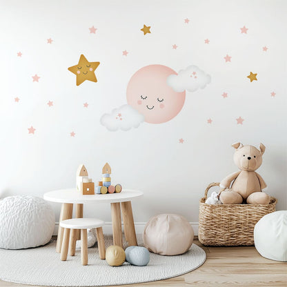 Mond & Wolken Wandtattoo #65