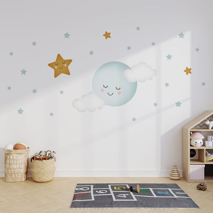 Mond & Wolken Wandtattoo #66