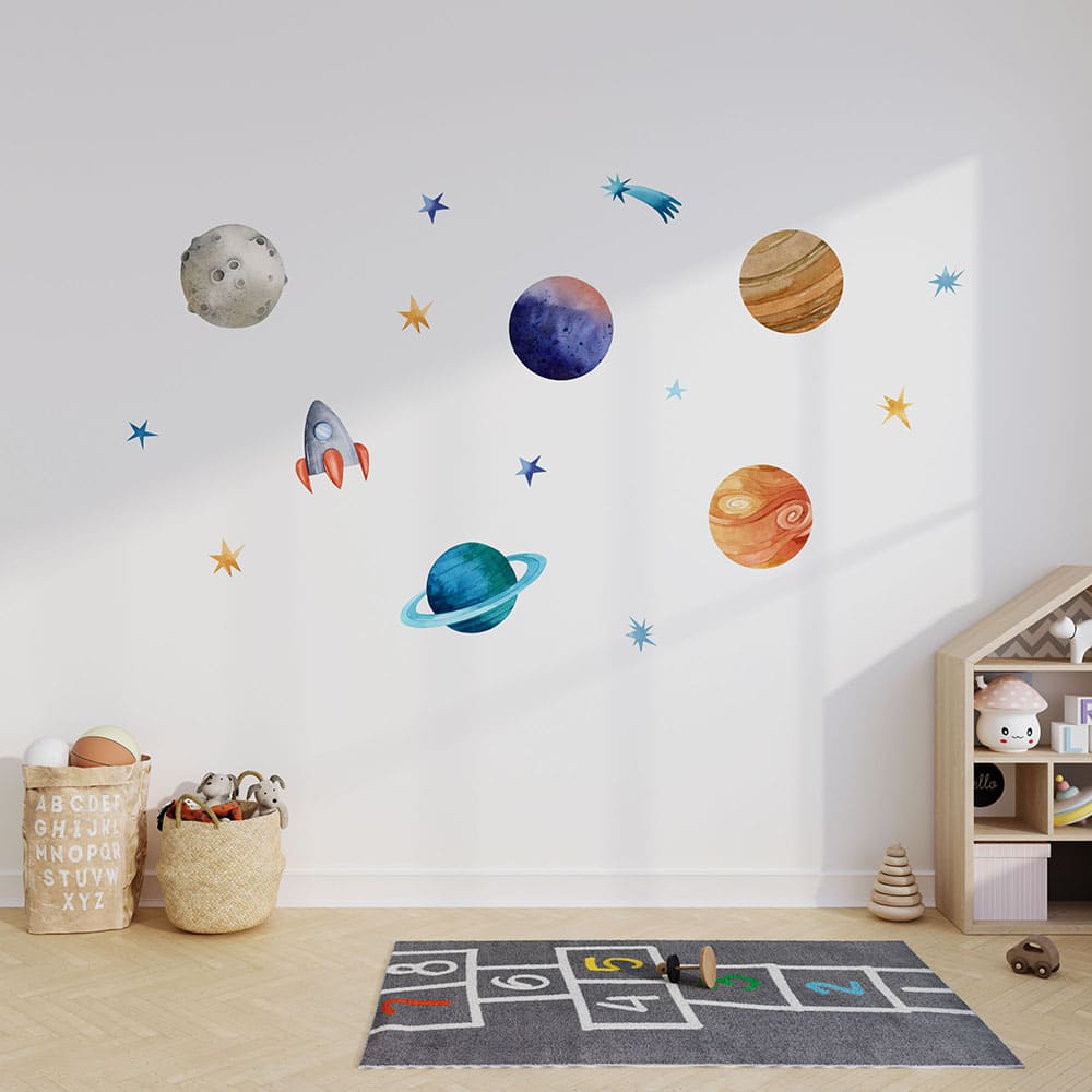 Planeten Aquarell Wandtattoo #135