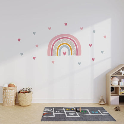 Regenbogen Herzchen Wandtattoo #48